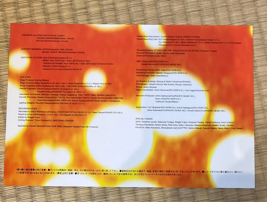 フィッシュマンズ　8月の現実 レコード