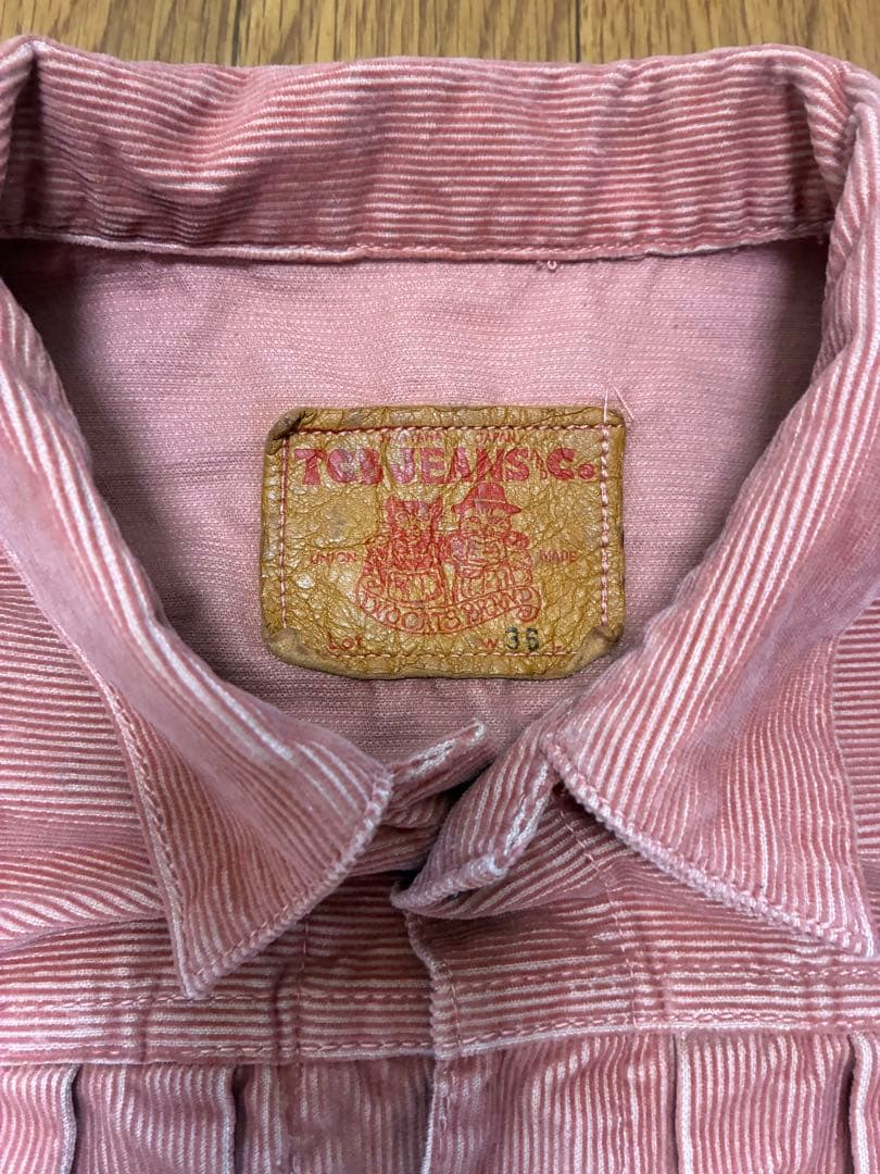 希少 tcbジーンズ 大戦 コーデュロイ ジャケット サーモンピンク 36