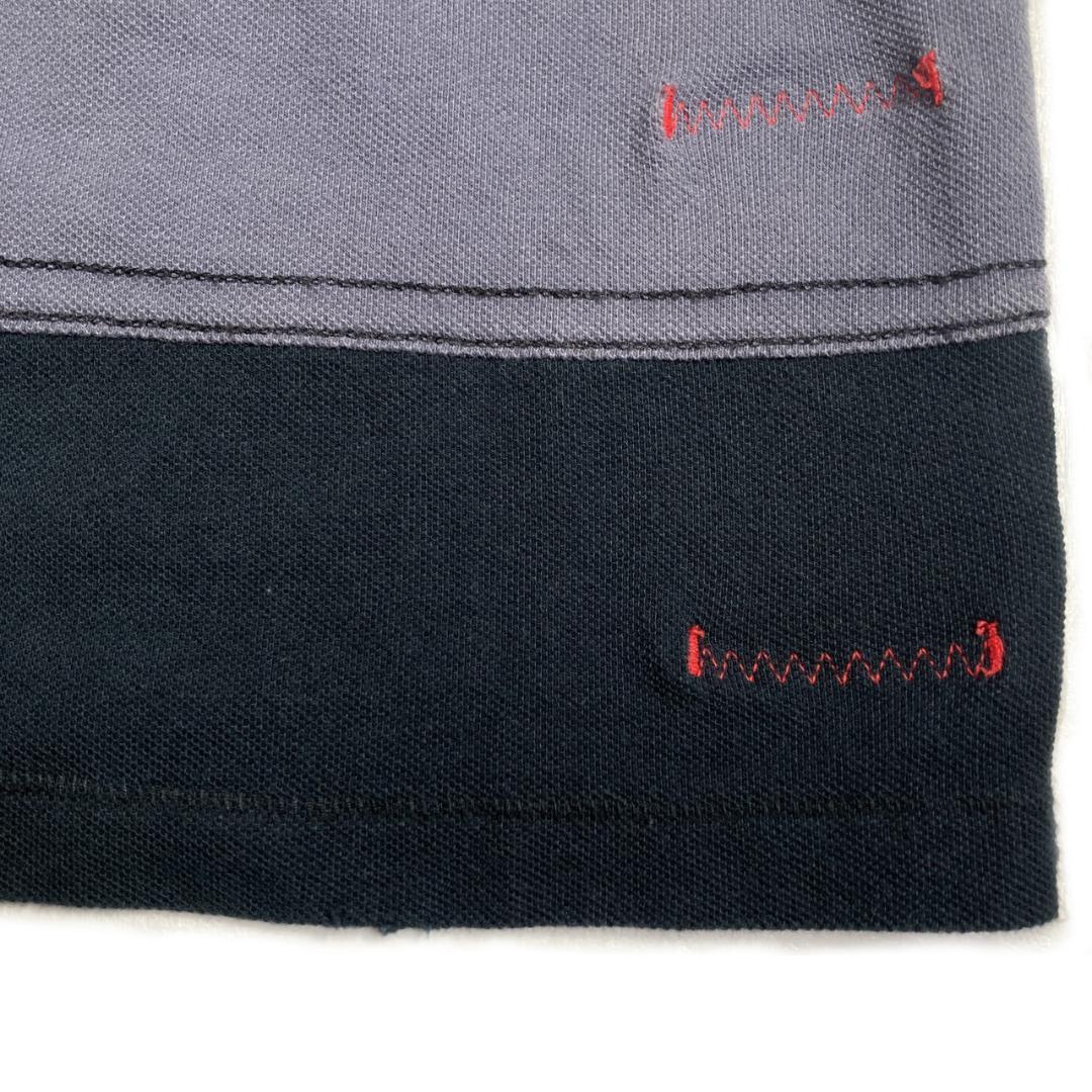 オールブラックス adidas 半袖 ラガーシャツ ボーダー柄 古着 XL