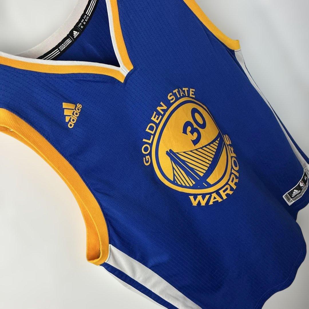 ゲームシャツ　バスケユニフォーム　アディダス　NBA ウォリアーズ　カリー　青