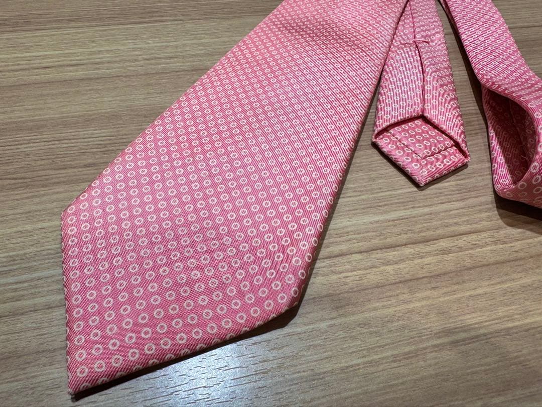 E. Marinella ピンク 円形模様 ネクタイ　未使用品