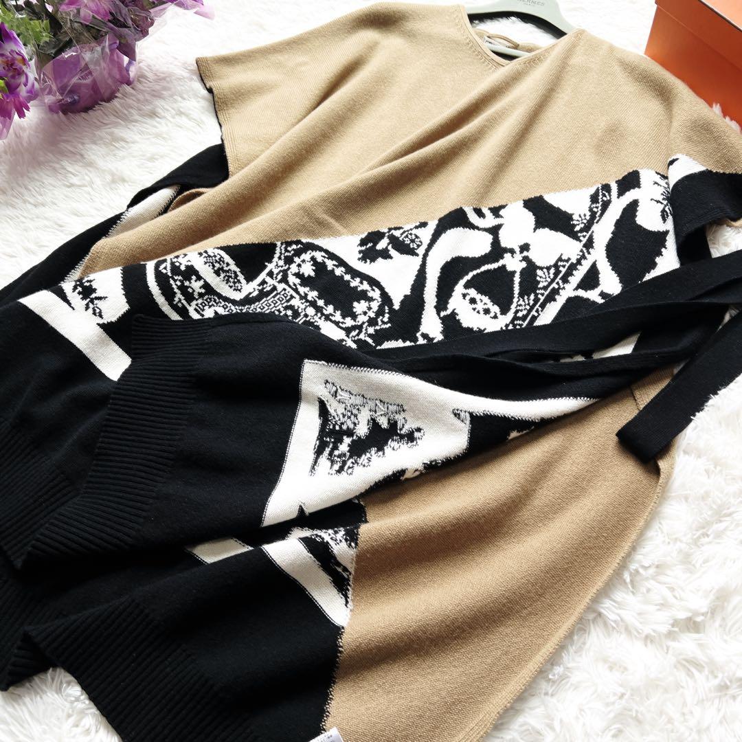 美品　HERMÈSエルメス　カシミヤ　ベルト ポンチョ　ニット　ワンピース