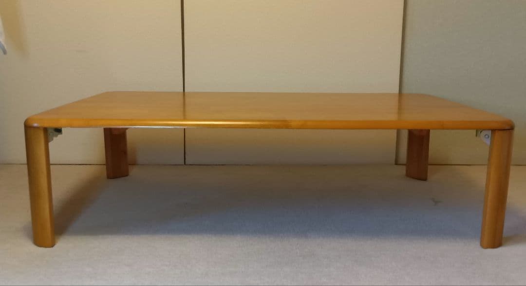 座卓120×75×高32cm　折畳み　天然木　ライトブラウン　和洋　使用 ２度