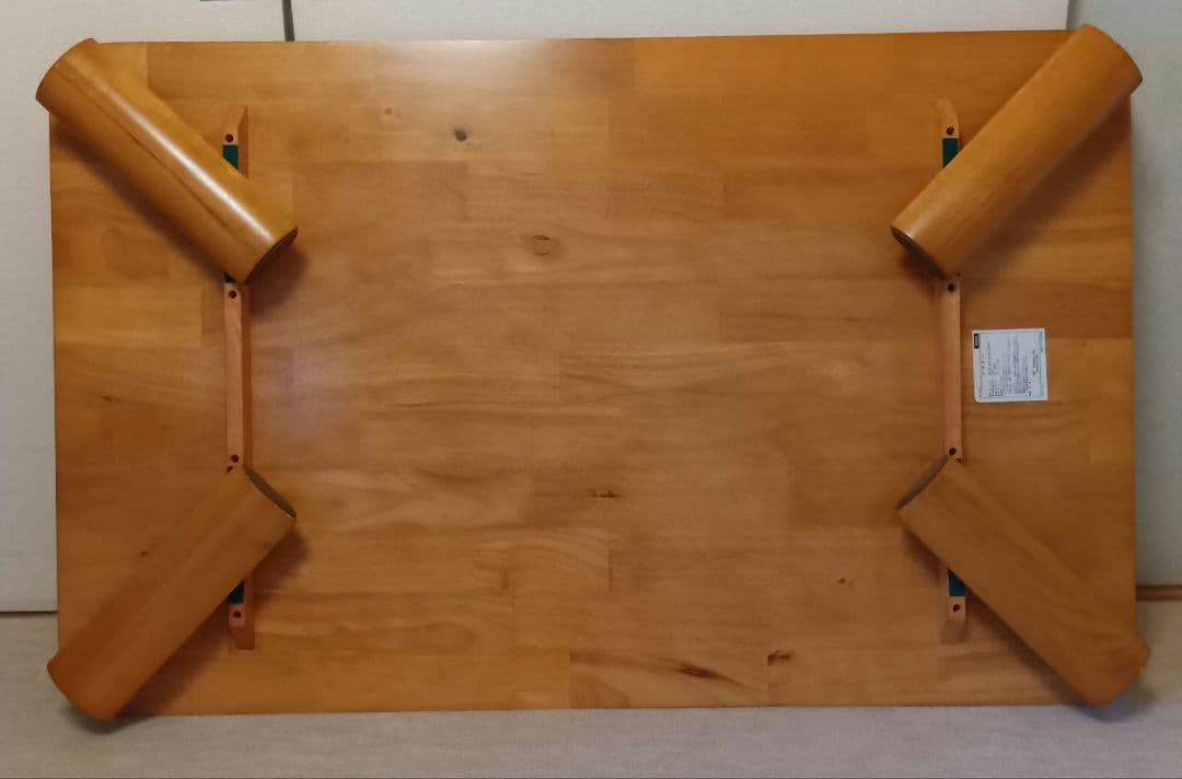 座卓120×75×高32cm　折畳み　天然木　ライトブラウン　和洋　使用 ２度