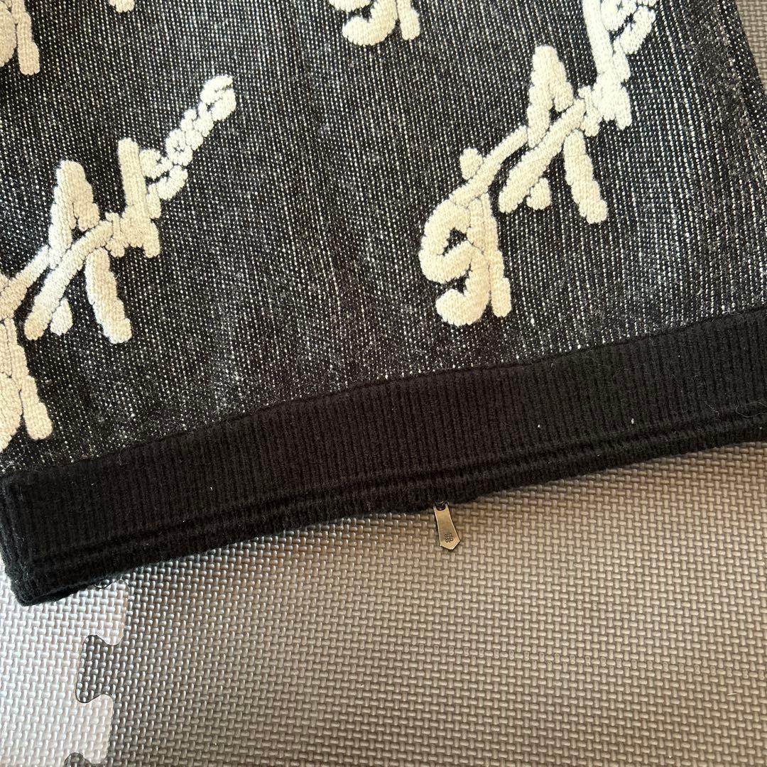 St Andrews ジップアップニットジャケット L ブラック/ホワイト