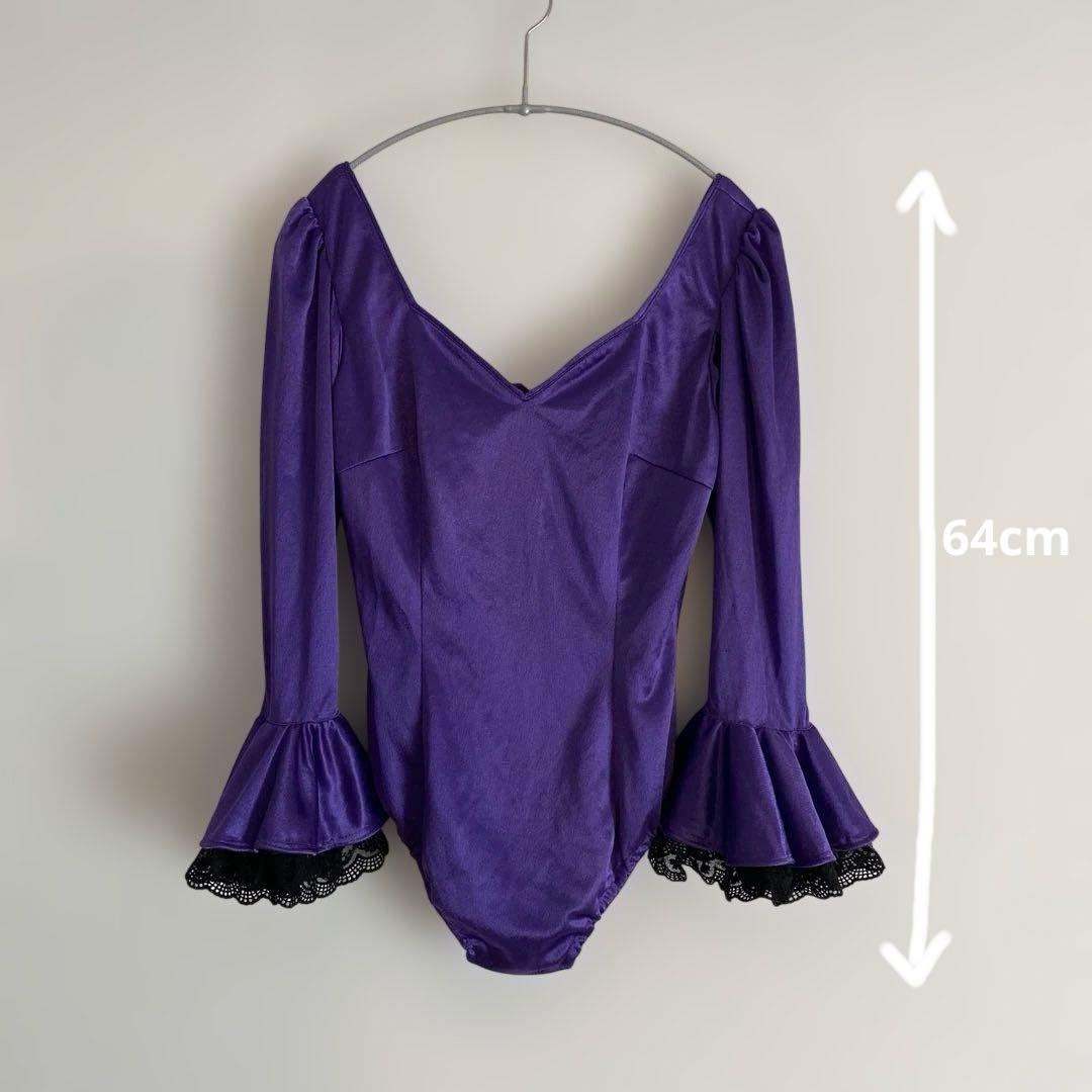 フラメンコ衣装　ツーピース　ドレス　上下セット　紫