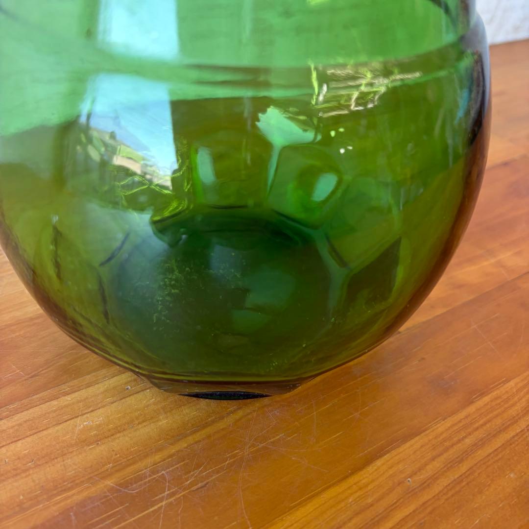 【アンティーク】空き瓶 花瓶 フラワーベース フラワースタンド 緑色 古道具