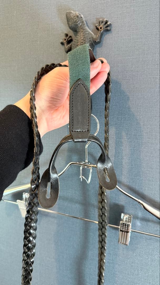 ラルフローレン　レザーサスペンダー　英国製