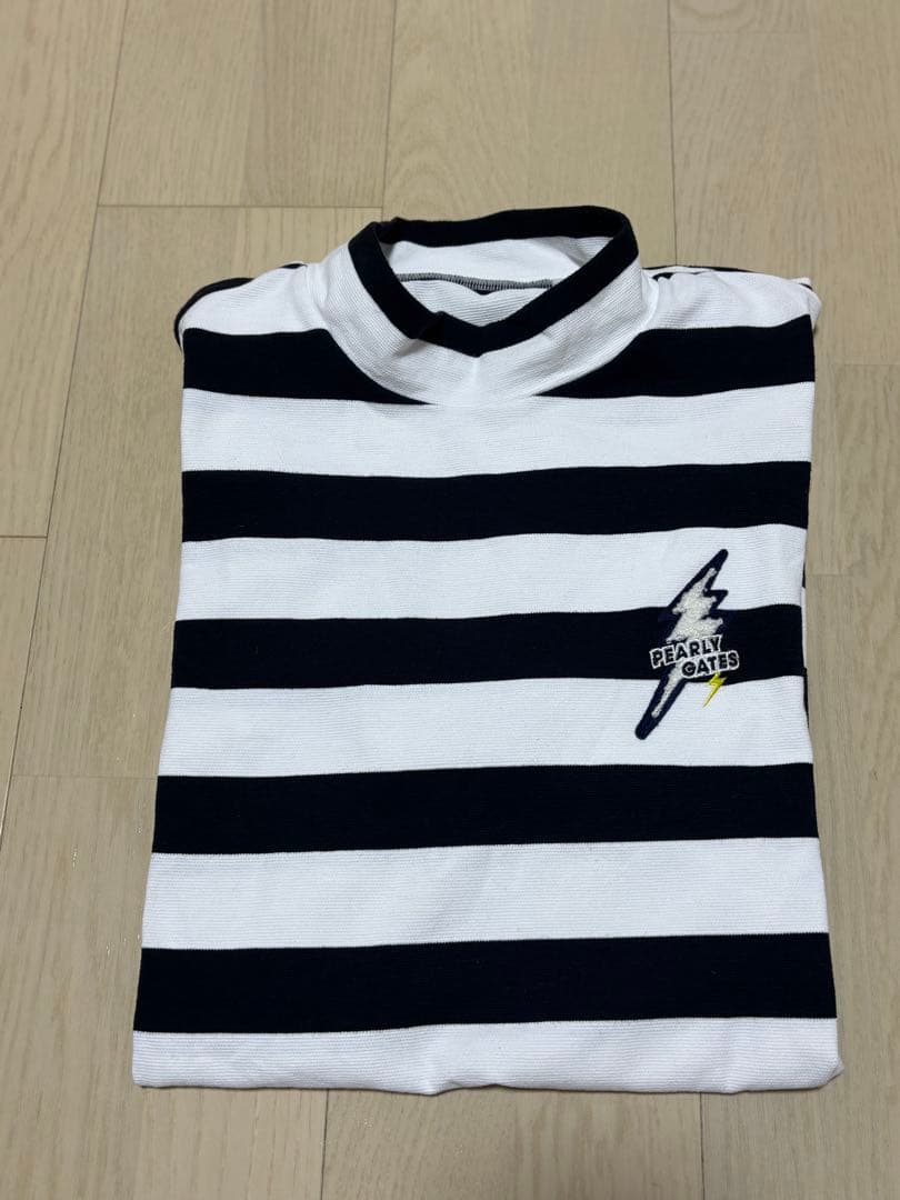 人気　PEARLY GATES パーリーゲイツ モックネック半袖Tシャツボーダー