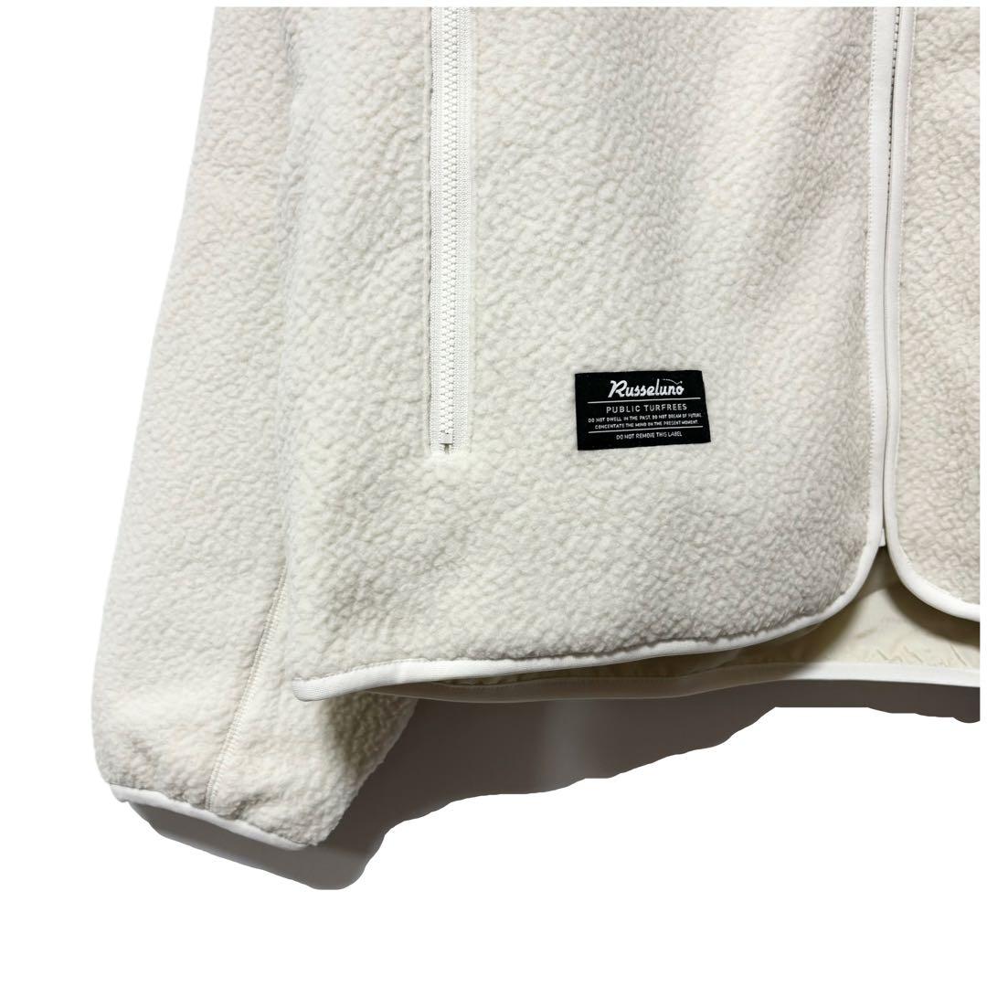 新品 ラッセルノ 2WAY ボアフリース ジャケット ホワイト L 5 ベスト