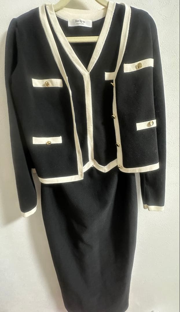 ワンピース herlipto luxeBicolorKnitSet