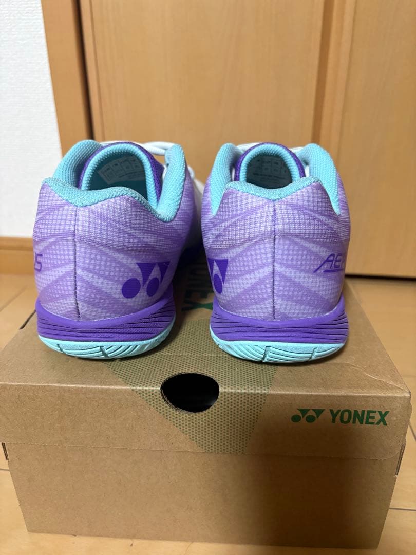 YONEX AERUS バドミントンシューズ パープル/ホワイト　27cm
