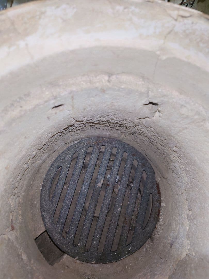 切り出し 火種　コンロ 定価8万 H35cm 蓋 合わせて41cm 径32cm