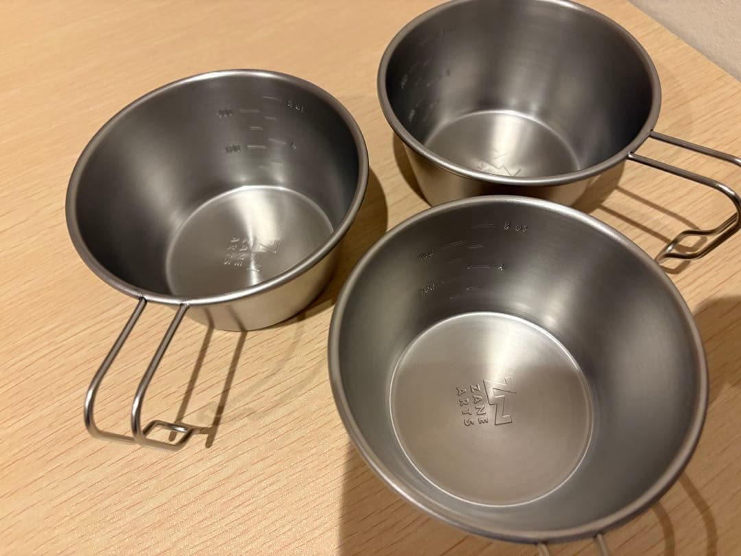 キャンプ用品まとめ売り　ナイフ・シェラカップ・クッカー・OD缶カバー