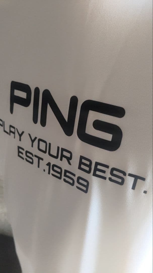 PING ホワイト メンズ 半袖 ハイネックシャツ ゴルフインナー S