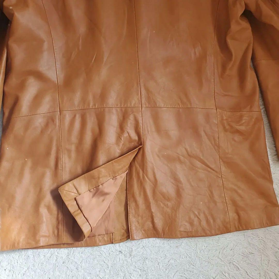 希少サイズ デッドストック 羊革 特大 テーラードジャケット キャメル 5L
