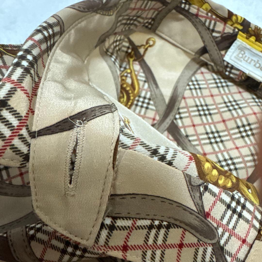 【極美品】金ボタン　burberrys ブラウス　ノバチェック　馬具　総柄
