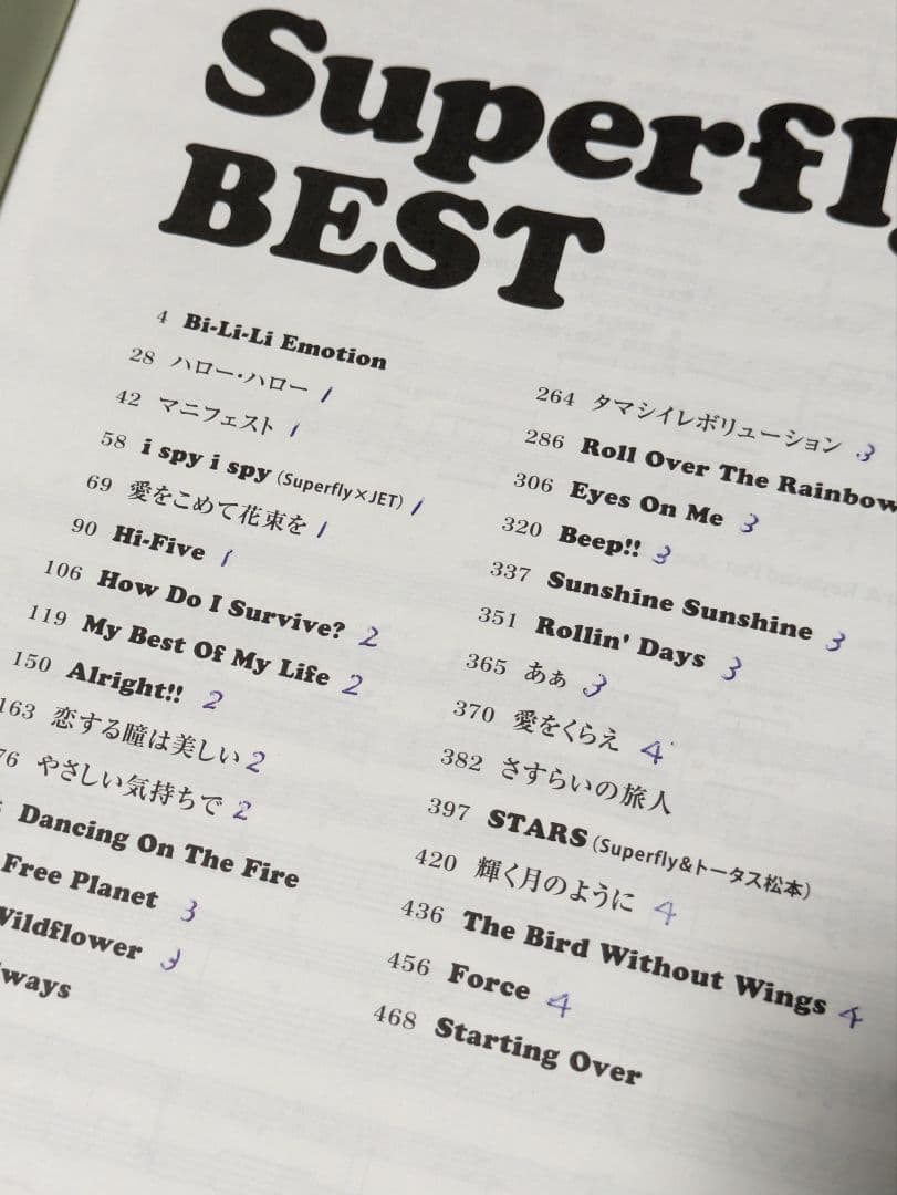 バンドスコア　Superfly/Superfly BEST