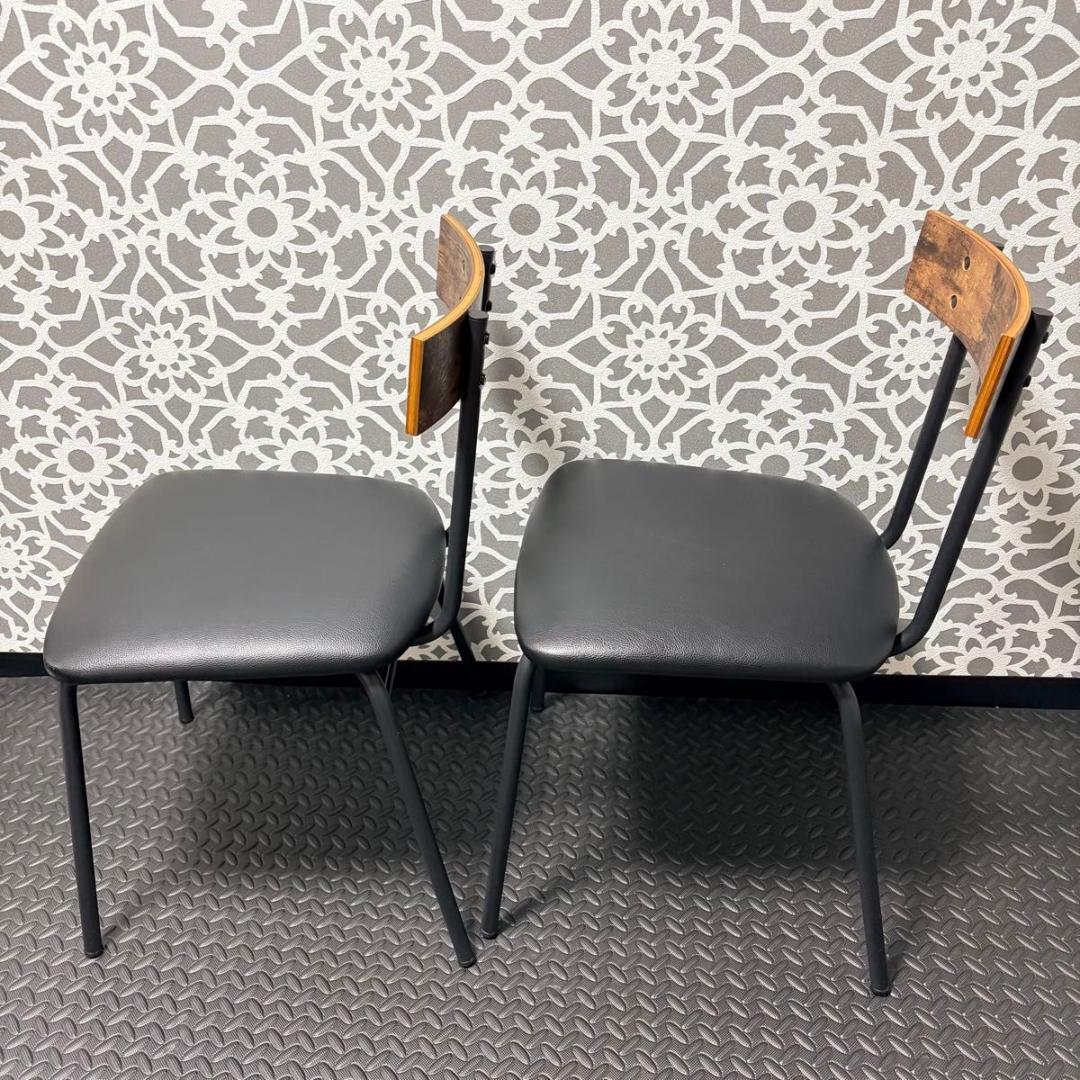 ニトリ ダイニングチェア 2脚セット ステイン SD MBR イス 椅子 木目調