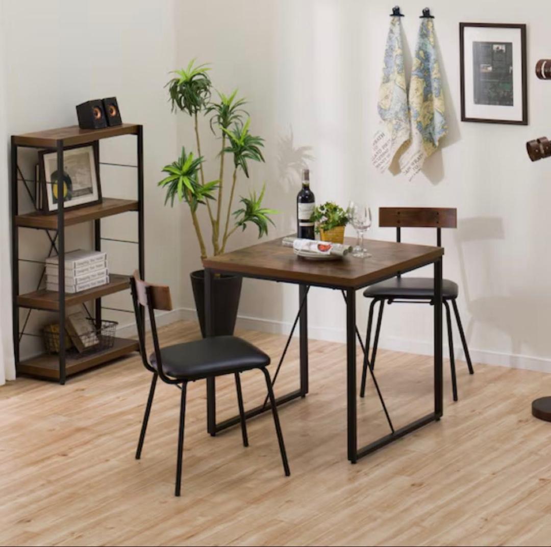 ニトリ ダイニングチェア 2脚セット ステイン SD MBR イス 椅子 木目調