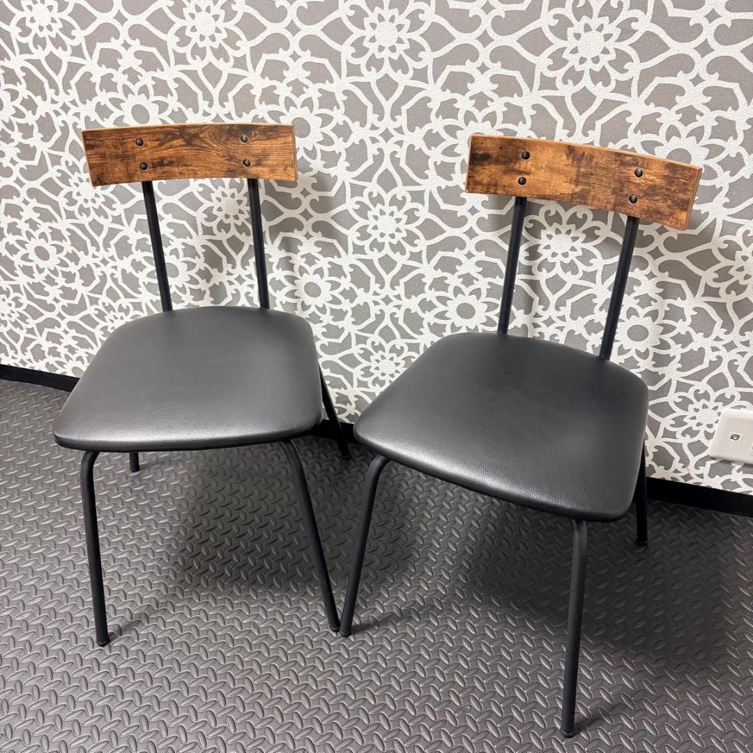 ニトリ ダイニングチェア 2脚セット ステイン SD MBR イス 椅子 木目調