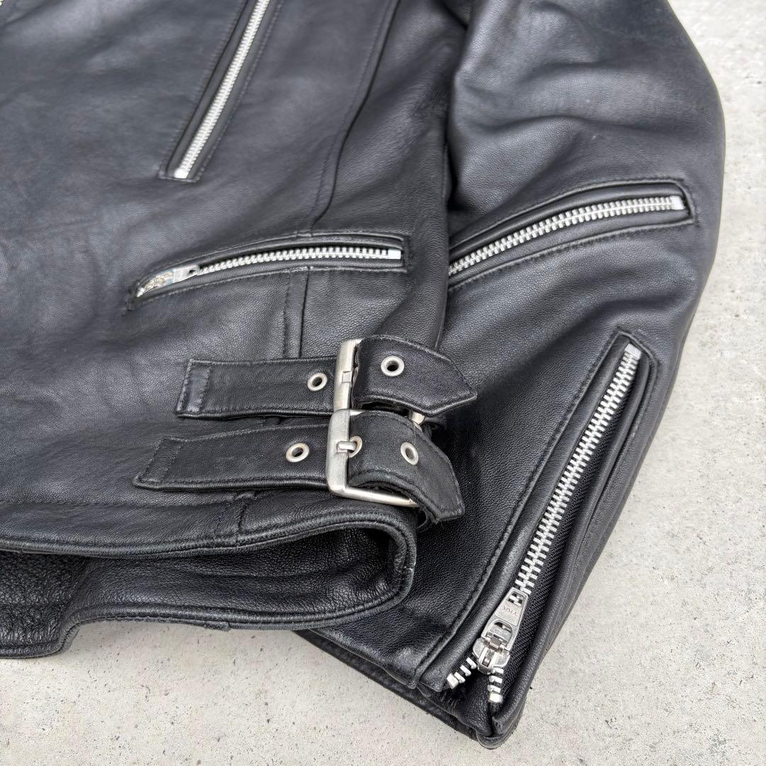 【ヒロ様】JACKROSE 羊革 3 レザー ダブルライダース 短丈 ギミック