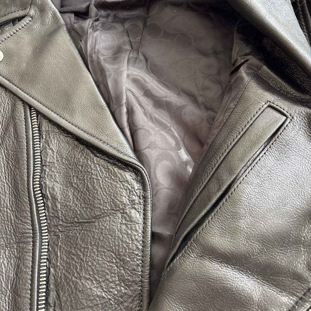 コーチCOACH ライダースレザージャケット　M