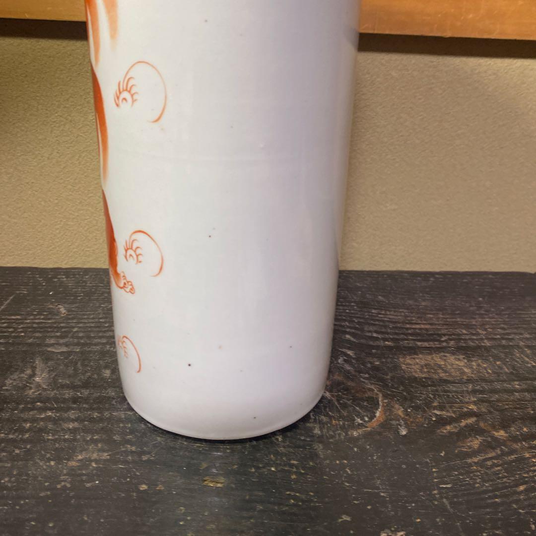 専用　中国古玩　赤獅子図花生　27cm11cm