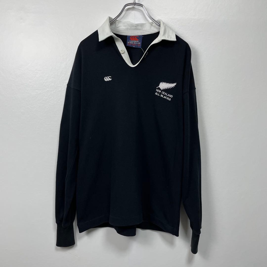 カンタベリー　オールブラックス　ラガーシャツ　ブラック　40