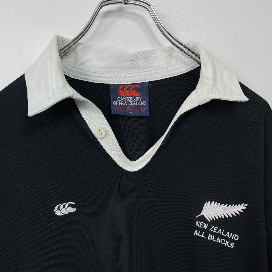 カンタベリー　オールブラックス　ラガーシャツ　ブラック　40