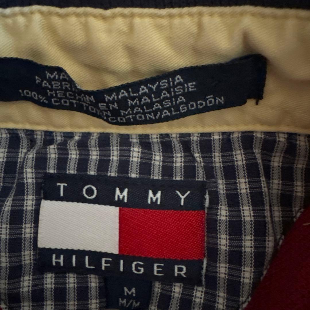 [90s]トミーヒルフィガー ラガーシャツ 刺繍ロゴ マルチカラー M