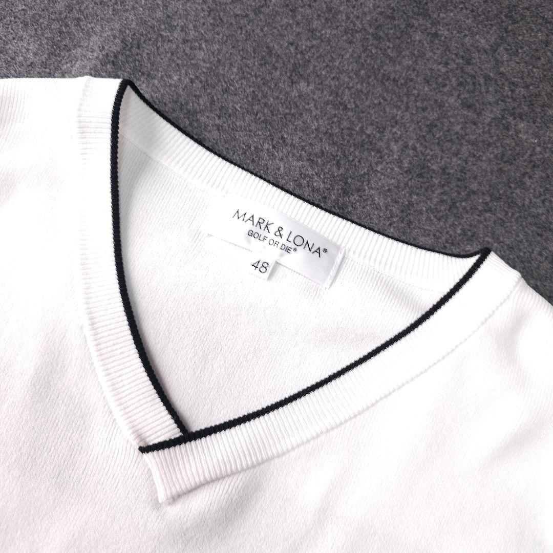 美品 2025年 マークアンドロナ 春ニットセーター スカル ロゴネーム 48L