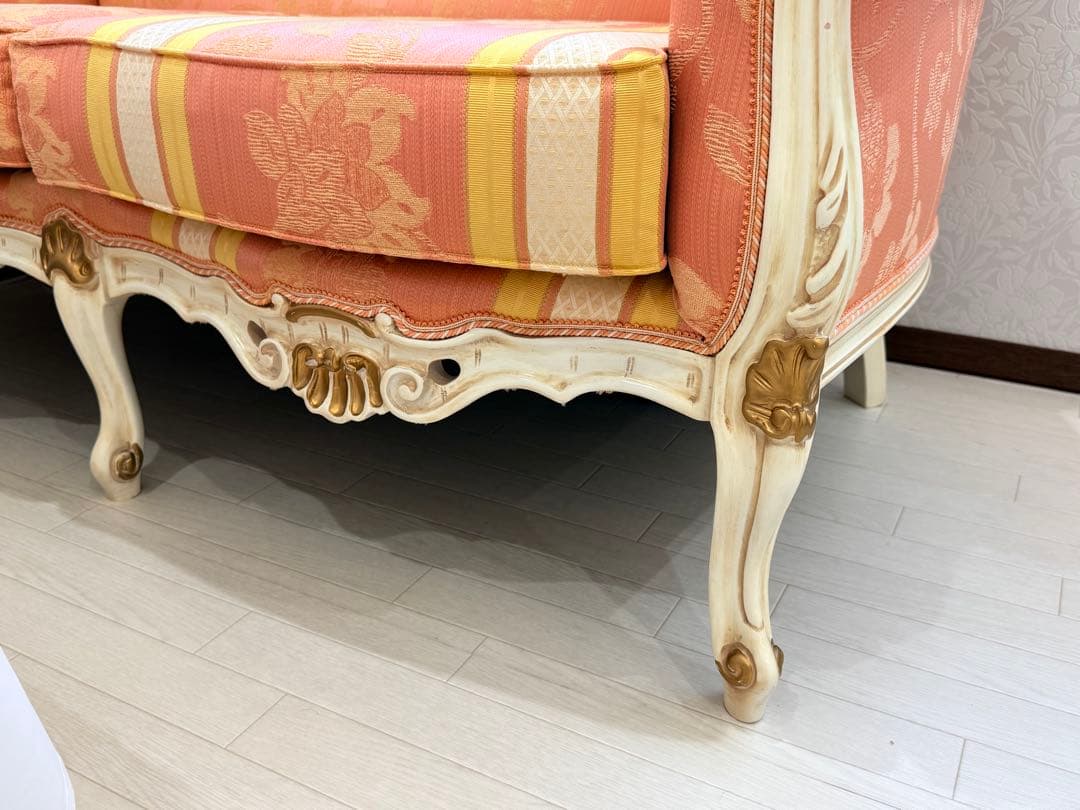 イタリア製 モレロ・ジャン・パウロ ロココ 2人掛け ソファー ヨーロピアン