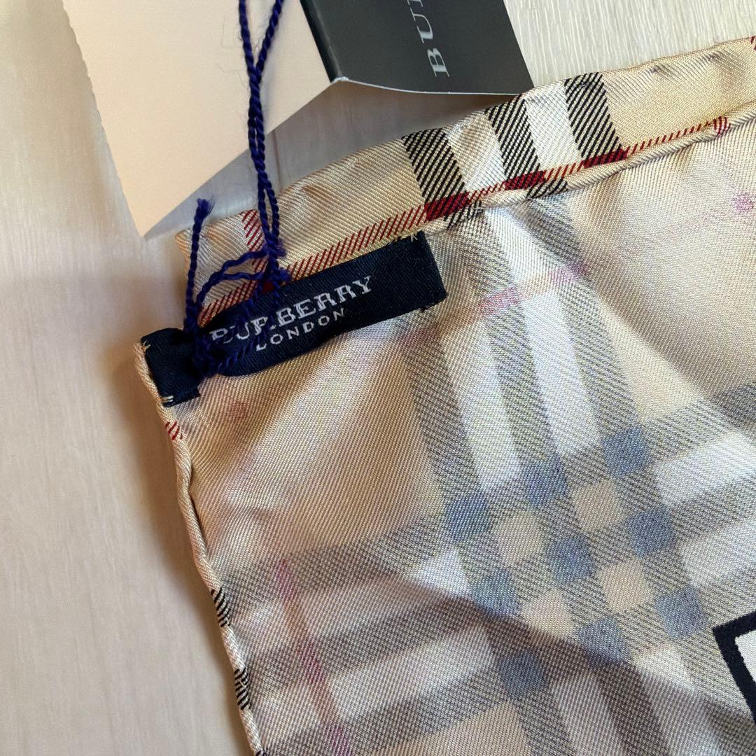 新品 BURBERRY LONDON 大判 シルクスカーフ