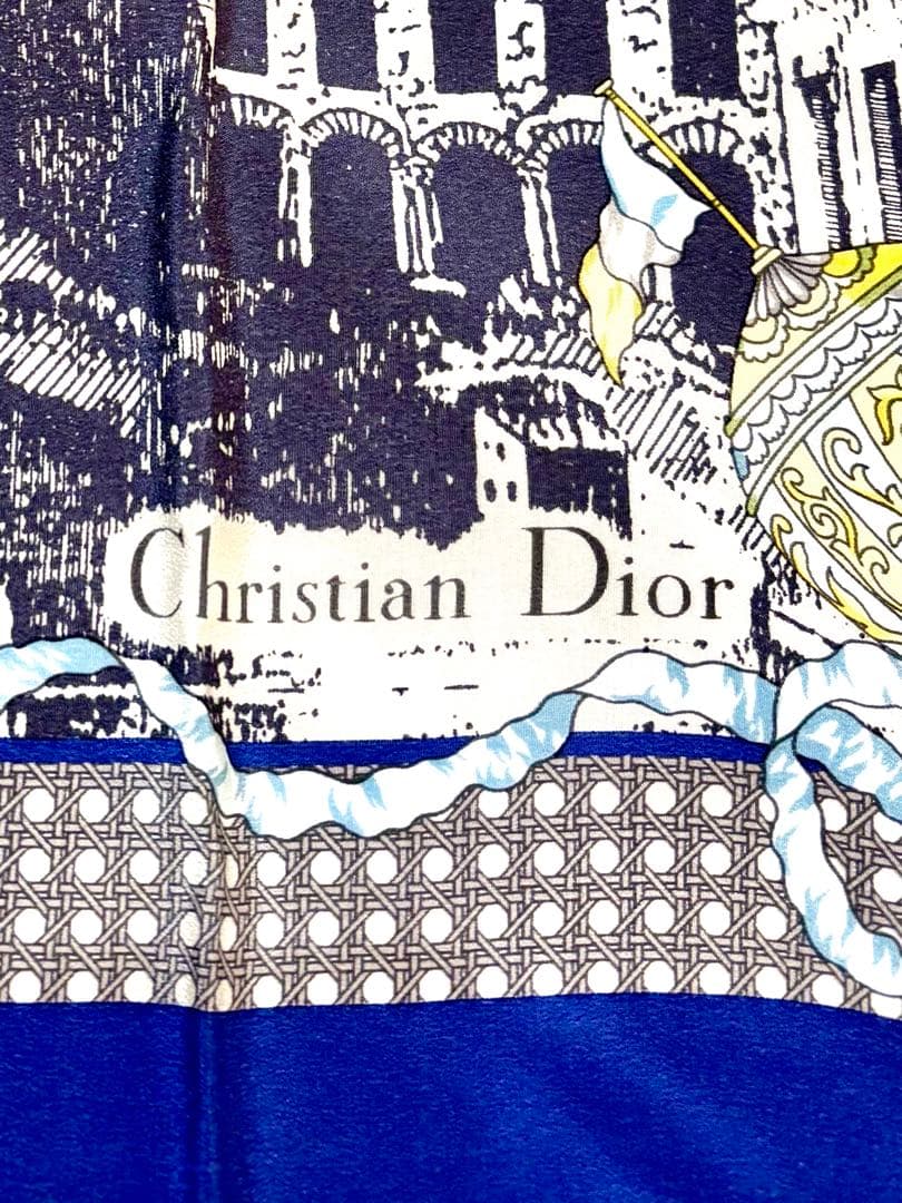 新品タグ付☆ディオール　ストール 気球柄大判スカーフ　トロッター ロゴ　美品