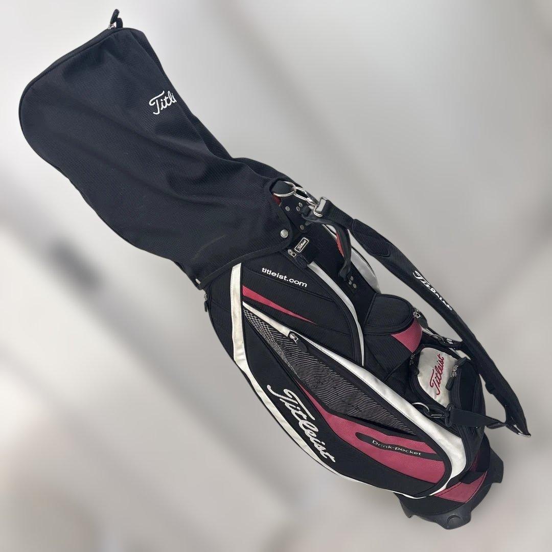Titleist タイトリスト 9.5キャディバッグ ブラック×ホワイト×ピンク