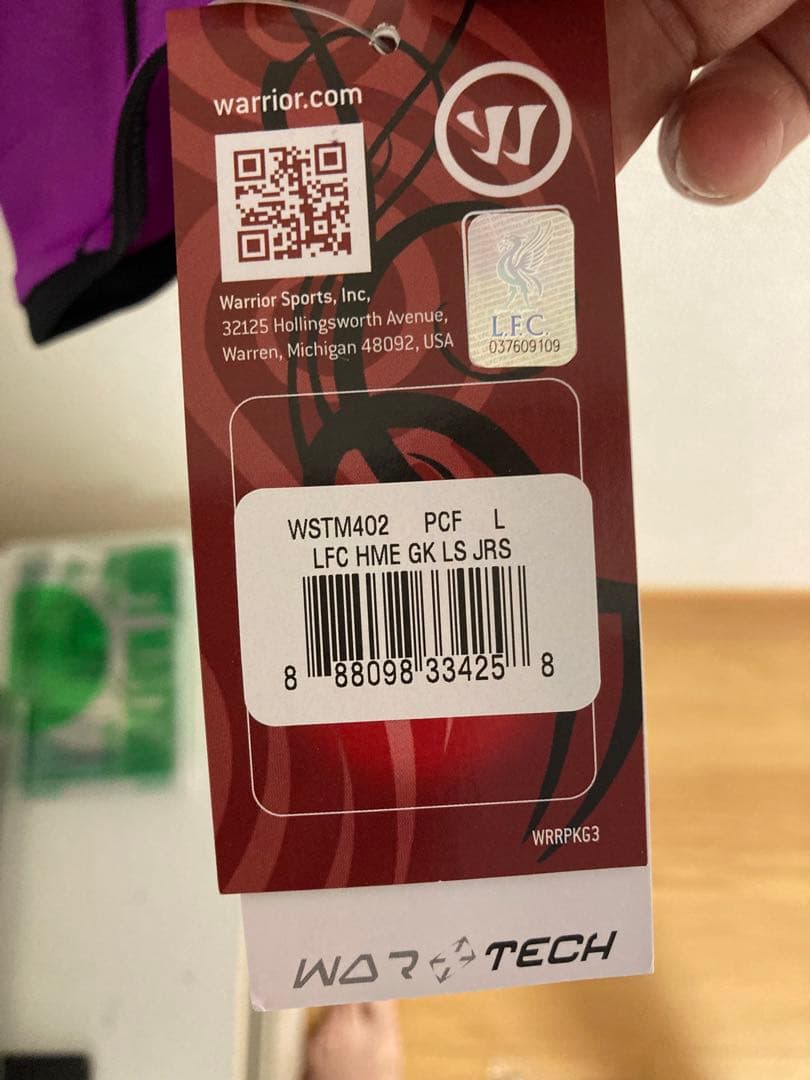 や*す様 WARRIOR リバプール　長袖ユニホーム　US Lサイズ　未使用品