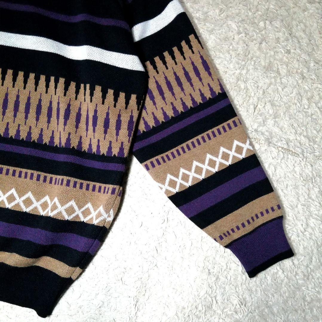 ★Lui's ルイス★レトロモード系 ダブルジャガード柄 M ニット 美品 レア