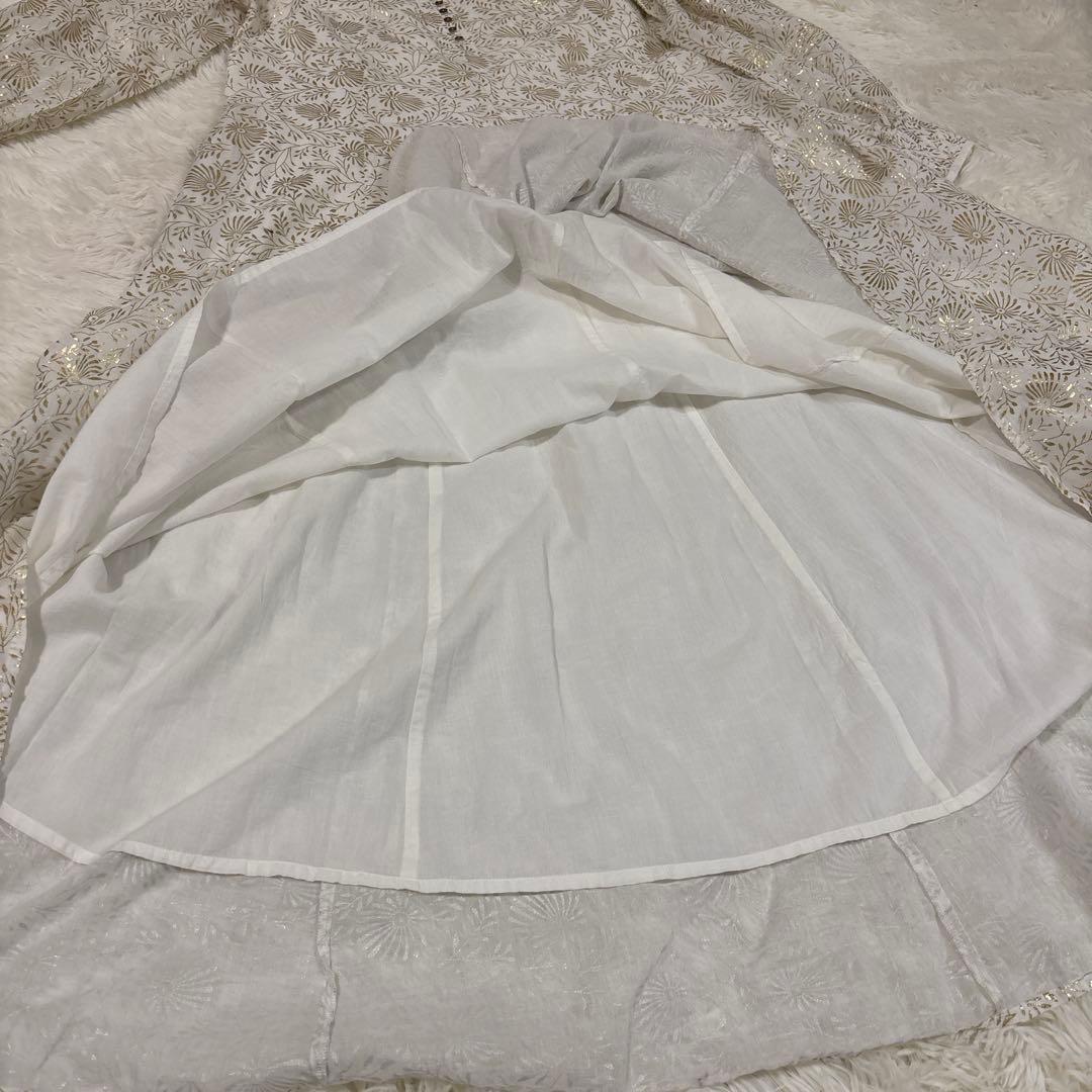 ヌキテパ　ゴールドフラワー ロングワンピース 浜島直子さんコラボ M コットン