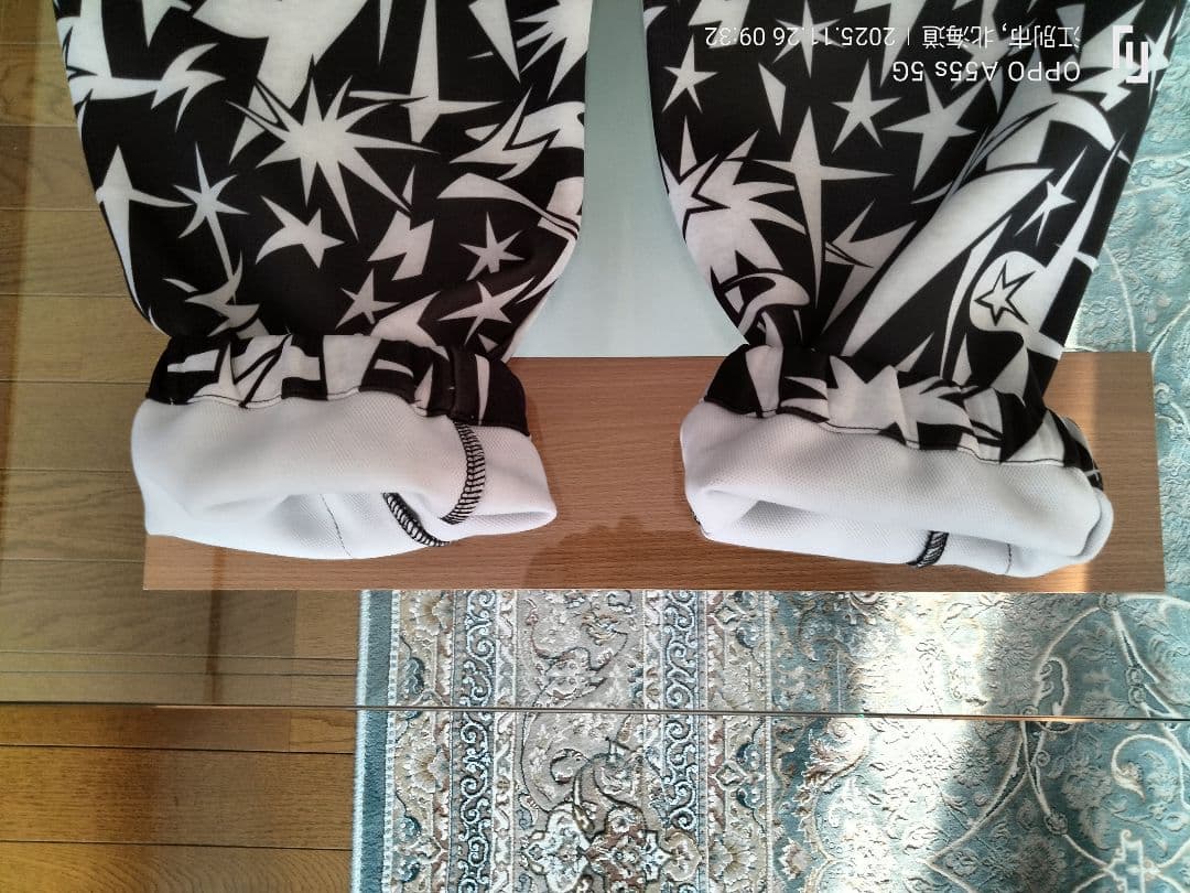 PEARLY GATES鹿の子ダンボールボンディング ギザ星柄ジョガーパンツ