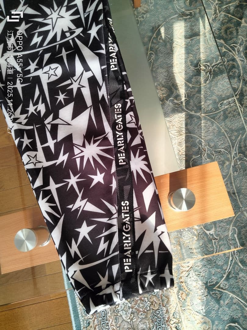 PEARLY GATES鹿の子ダンボールボンディング ギザ星柄ジョガーパンツ