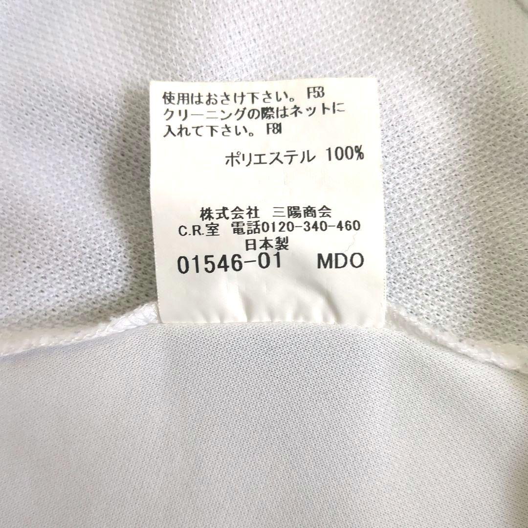 ​【美品】バーバリーゴルフ ハーフジップ ポロシャツL日本製メッシュ切替ホワイト