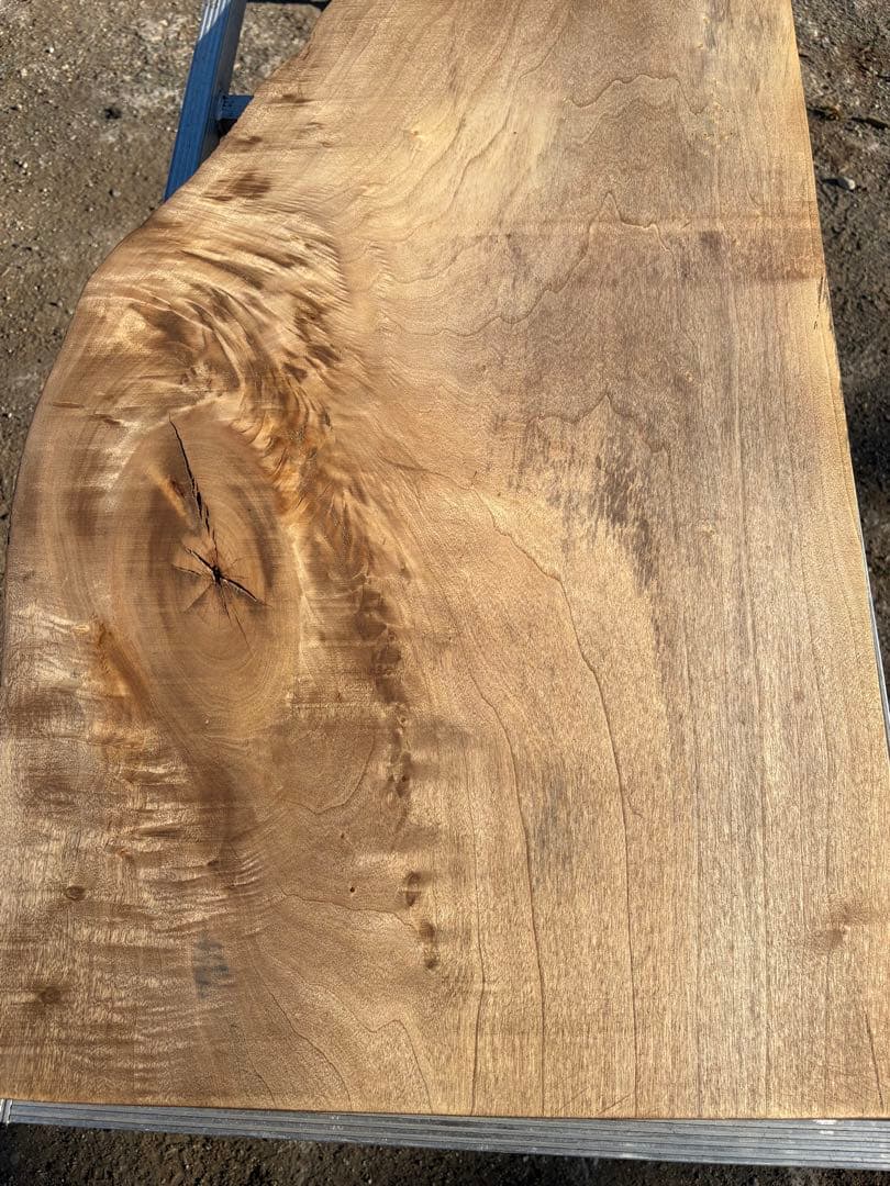 無垢材 ポプラ　ダイニング、サイドテーブル用天板 全長1075mm 1枚板　　3
