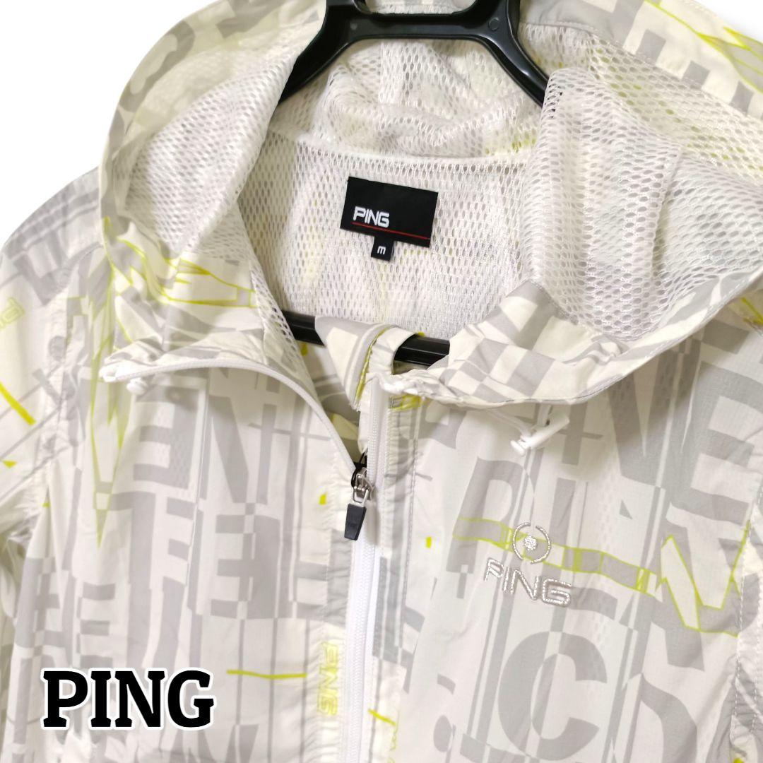 【PINGアパレル】PING ピン ウインドブレーカー Mホワイトメンズゴルフ