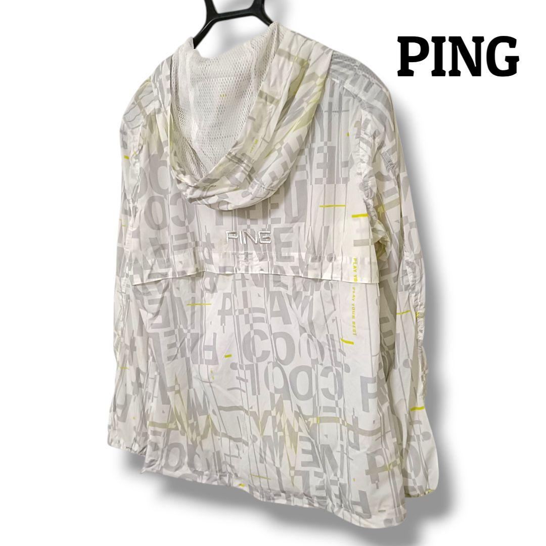 【PINGアパレル】PING ピン ウインドブレーカー Mホワイトメンズゴルフ