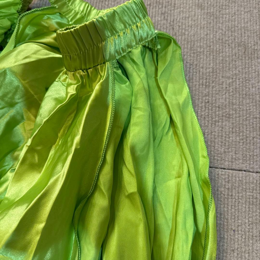 ベリーダンス 3点セットアップ 緑色 ビーズ装飾