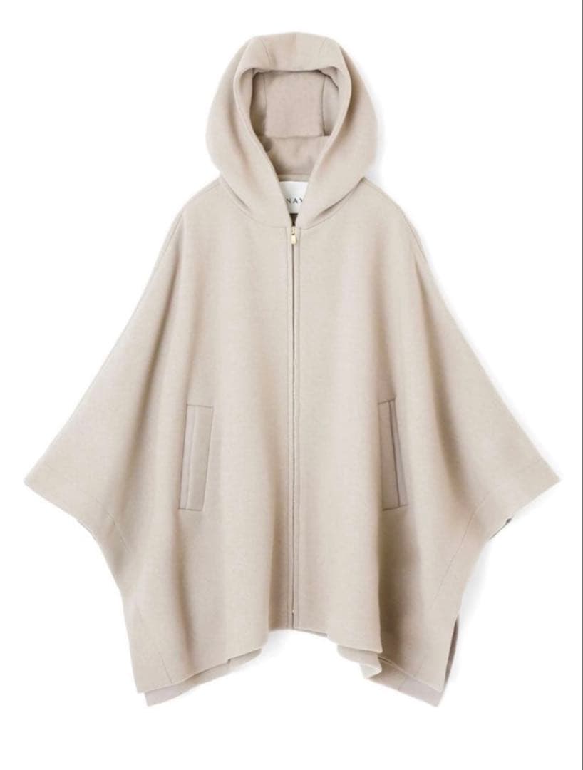 美品 ANAYI アナイ　アッシュクウール　フードポンチョ　ケープ
