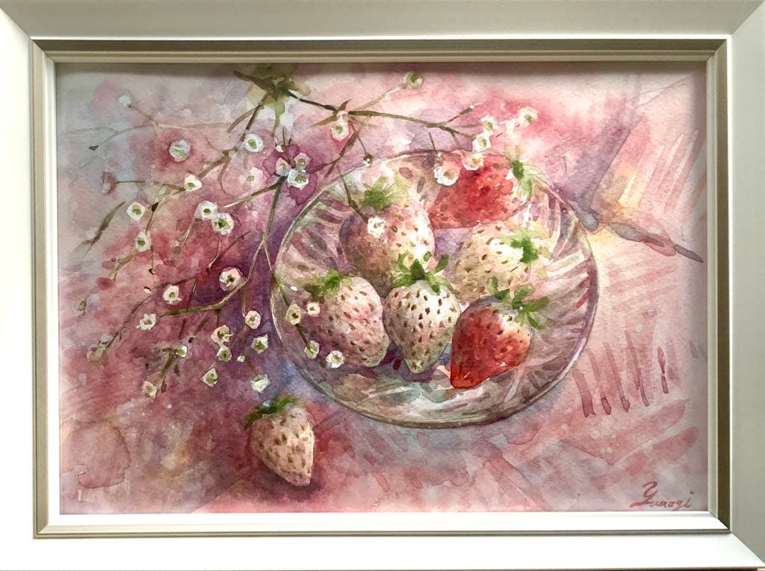水彩画 原画 白い宝石