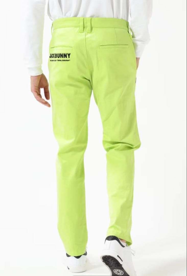 新品 パーリーゲイツ ジャックバニー ストレッチツイルパンツ(4)サイズM/黄