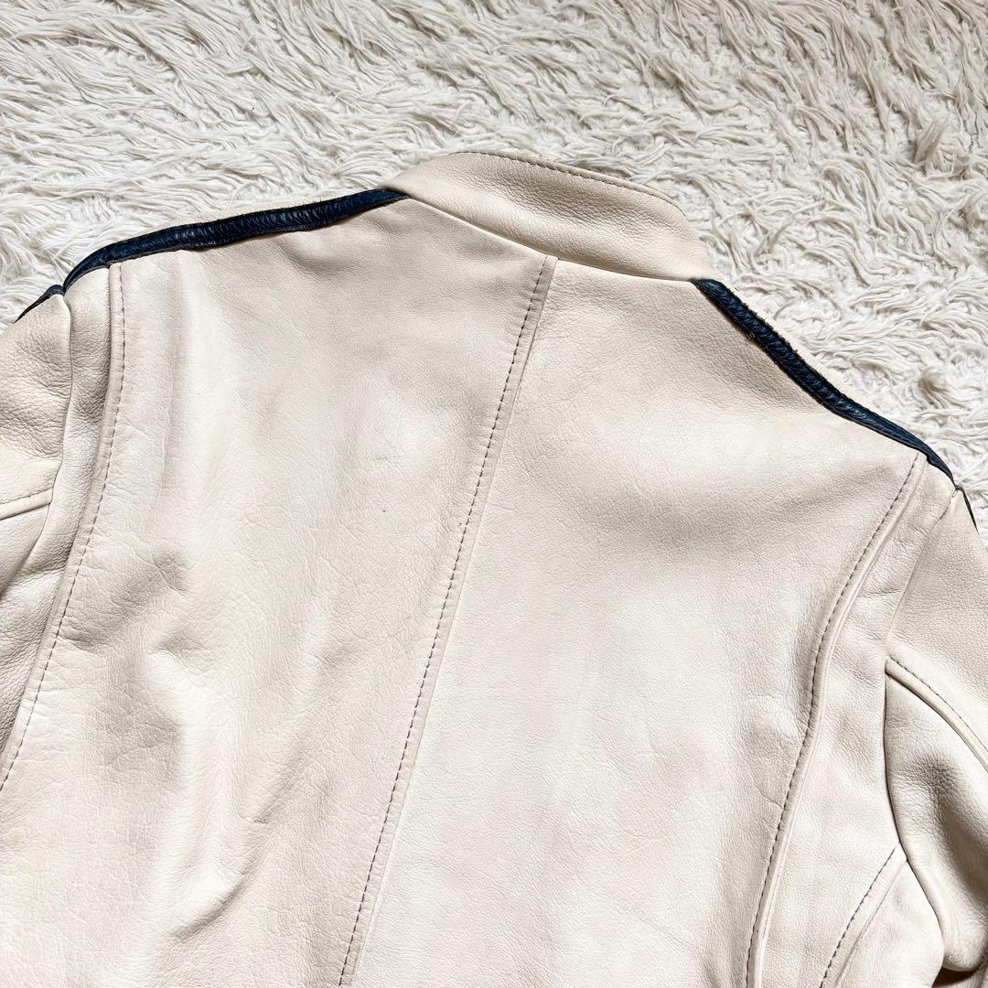 XL 良品　クラシックレーサー　Schott　シングルライダース　牛革　ホワイト